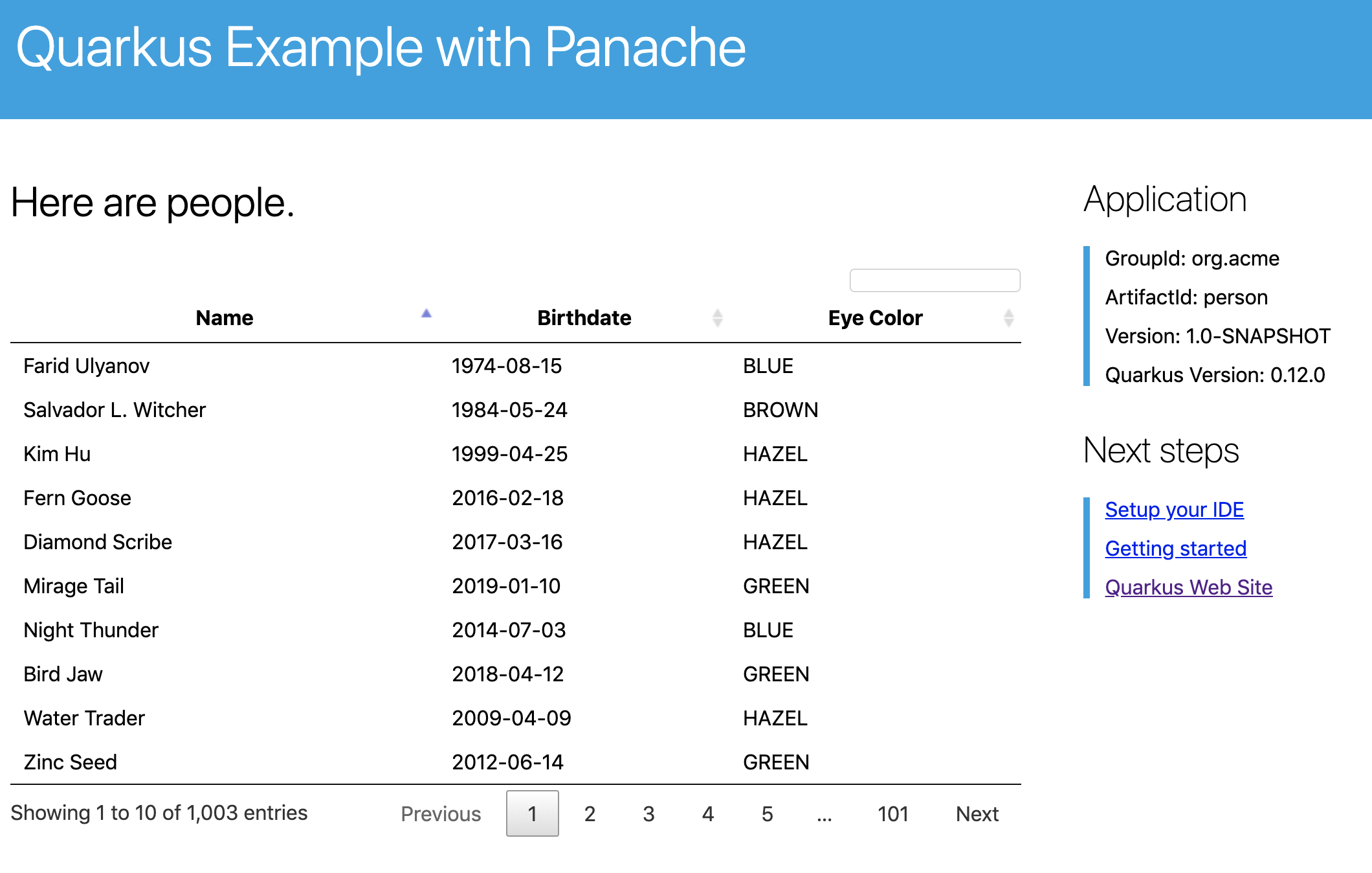 datatable