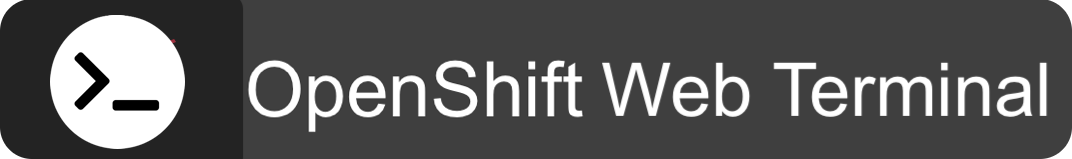 OpenShift console button to open the web terminal